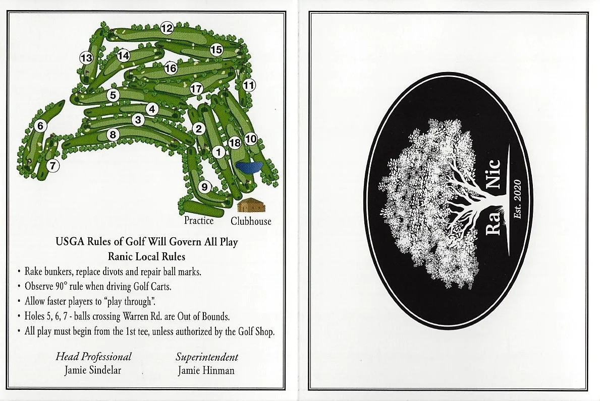 RaNic Golf Club - Scorecard - Course Layout RaNic Golf Club - Scorecard - Course Layout